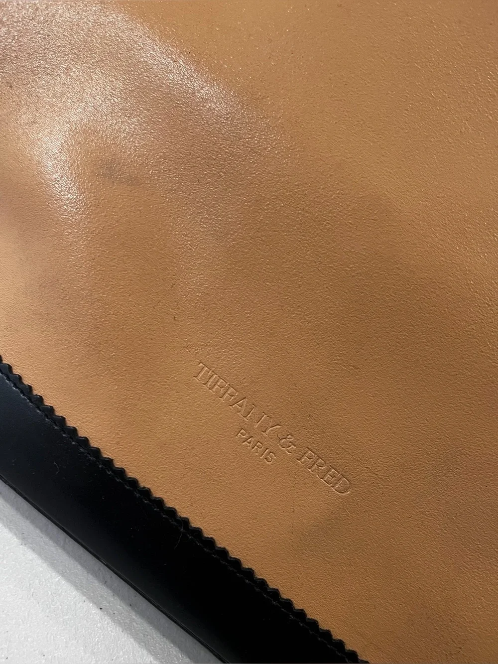 Tiffany & Fred Paris Tan & Black medium Tote Bag Made in France